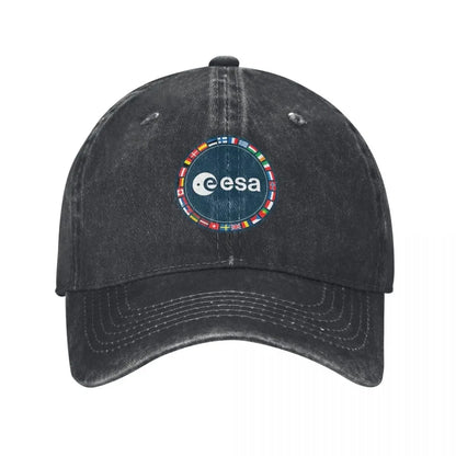 Vintage Esa European Space Agency Baseball Caps Unisex Distressed Denim Snapback Cap