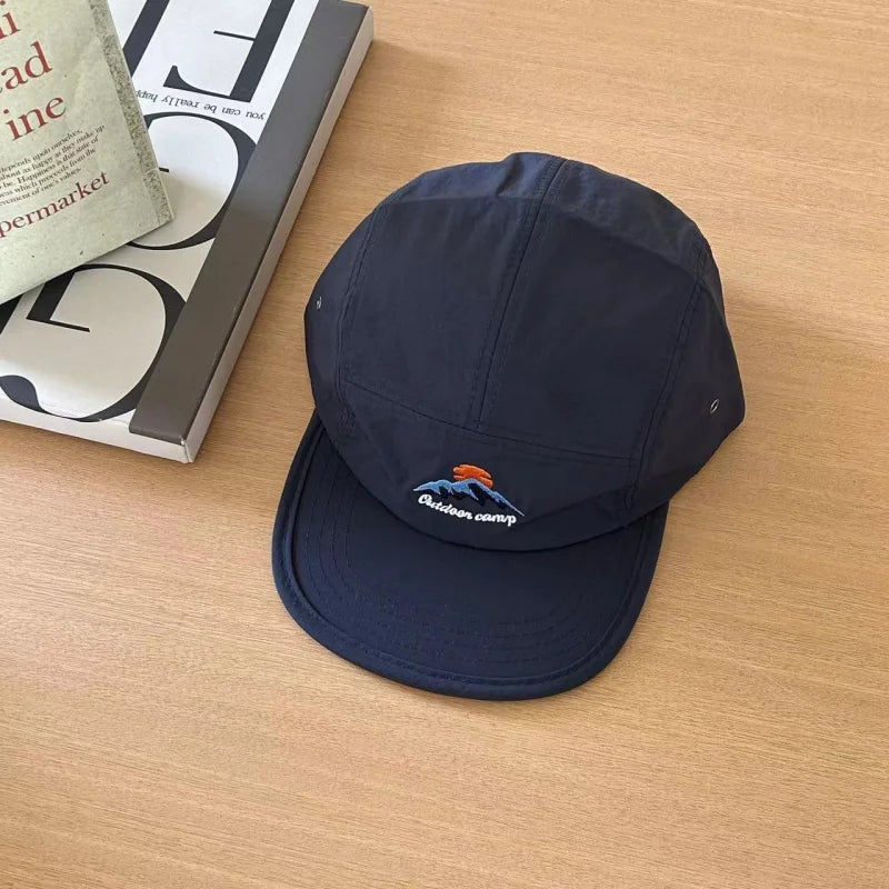Korean Camping Outdoor Style Flat-Brim Hat Quick-Drying Baseball Cap