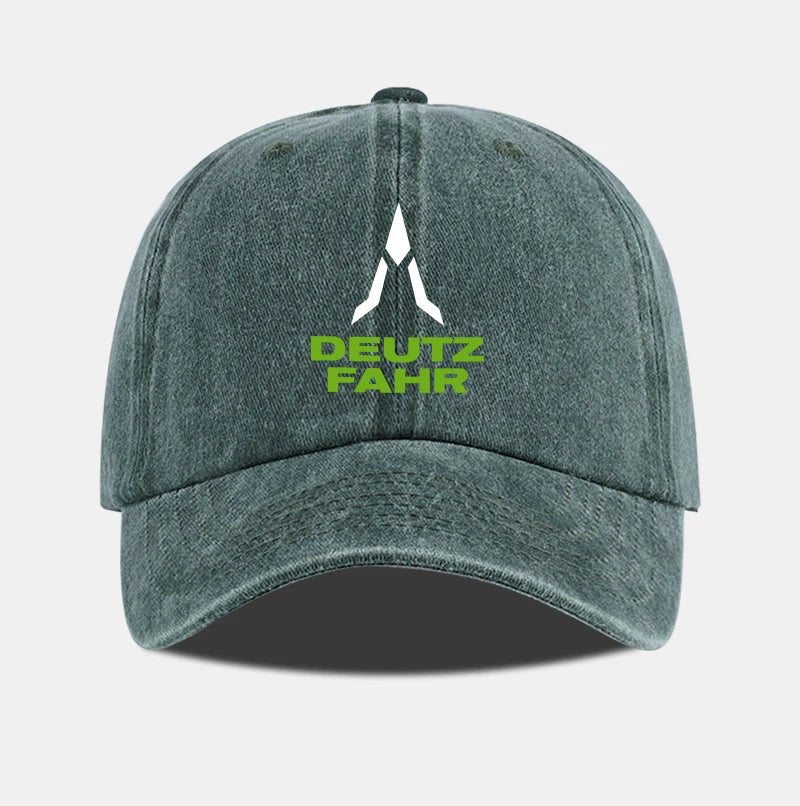 Deutz Farm Logo Printed Washed Baseball Cap Soft Comfortable Breathable Adjustable Retro Farm Style