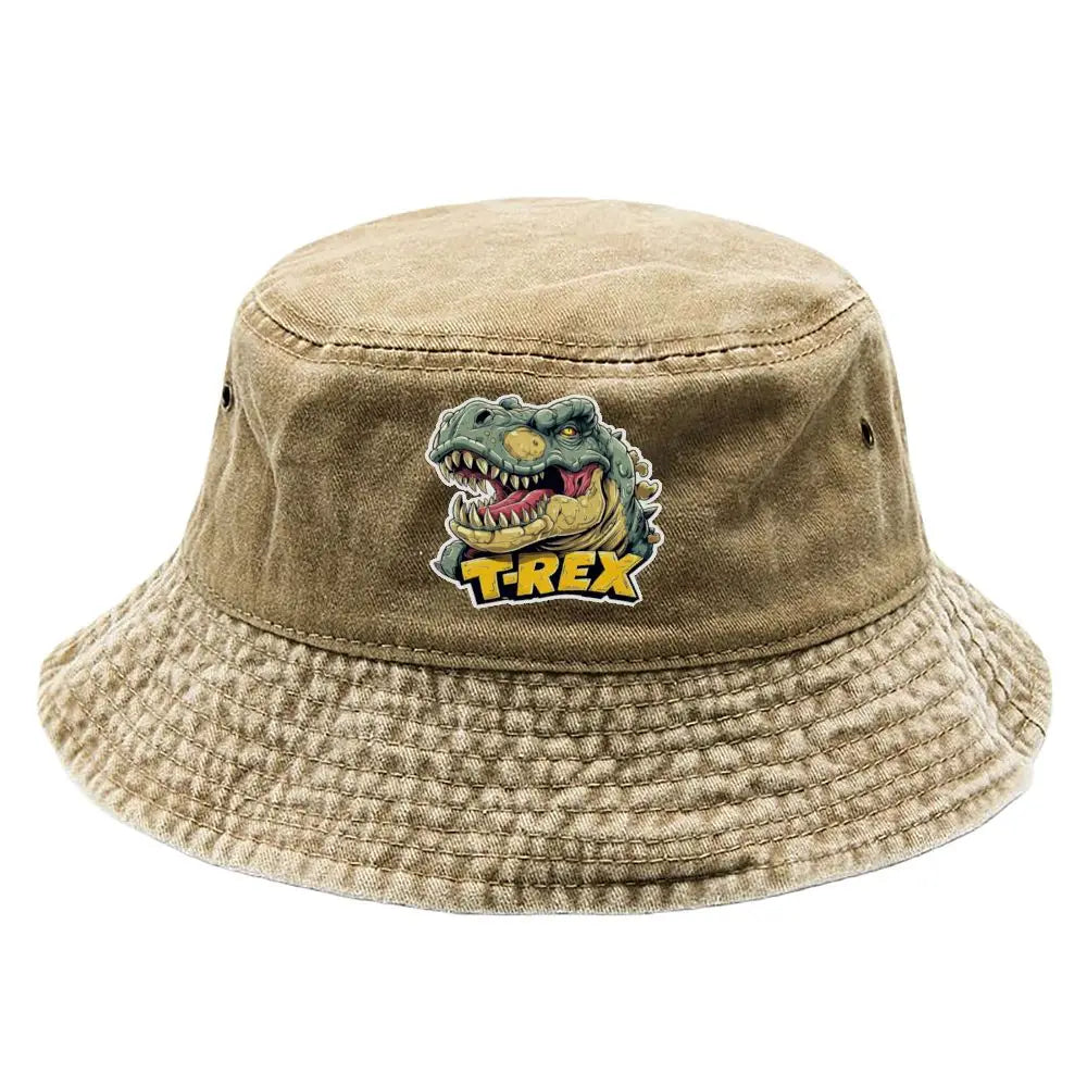 2026 Jurassic Park Bucket Cap Distressed Hats Cap Dinosaur Men Retro Outdoor