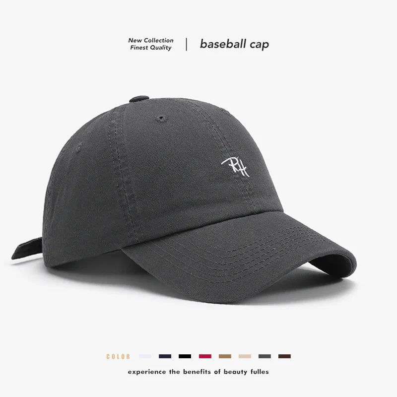 Soft Top Embroidered Letter Men's Breathable Sun Shading Baseball Cap For Outdoor Travel Duckbill Cap