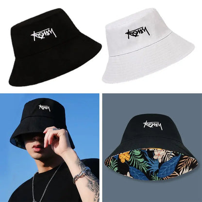 Summer Basin Cap Hip Hop Hat Double Sided Bucket Hat Fishing Fisherman Hat Pattern Packable Sun Protection