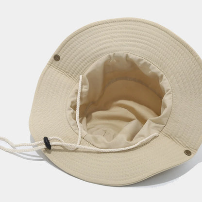 Drawstring Wide Brim Fisherman Hat Men's and Women's Summer