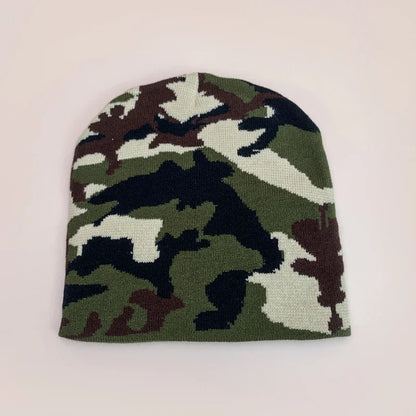 European Camouflage Knitted Hats Color Block