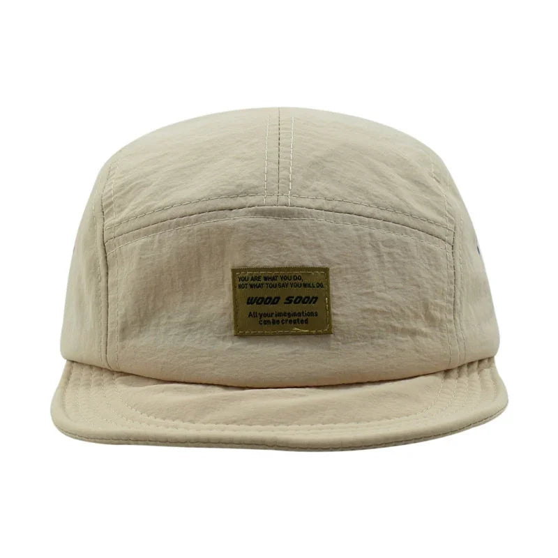 Fashion 5 Panel Baseball Cap Snapback Caps Quick-Drying Flat-Brimmed Hat For Men Women