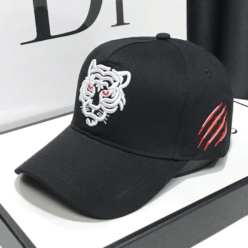 Unisex Cotton Tiger Embroidery Baseball Cap Men Women