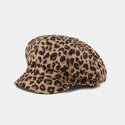 Four Seasons Cotton Print Beret Casual Octagonal Cap Painter Hat