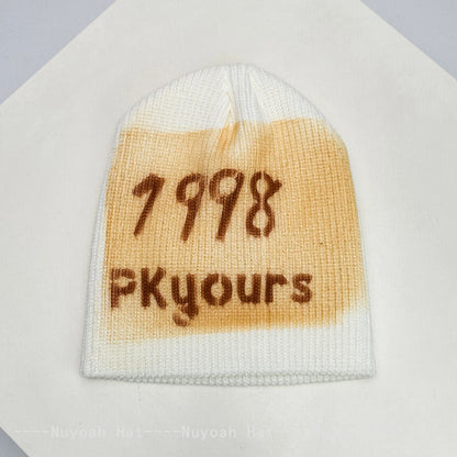 New Men Women Bandhnu Jacquard Number Letters Knitted Hats