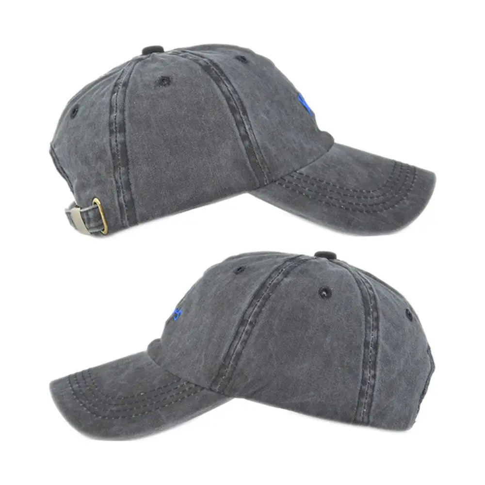 Washed Cotton Yours Letter Embroidered Cap