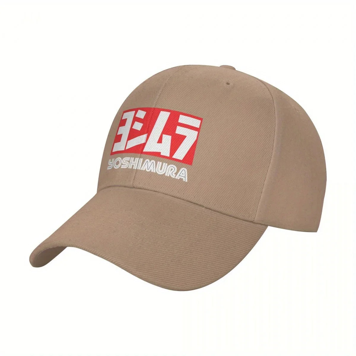 Yoshimura Motorcycle Racing Black Baseball Hat with Bold Red & White Logo, Perfect for Sports Fans
