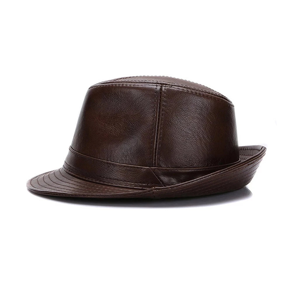 2026 Autumn Men Real Genuine Cowhide Leather Top Hats