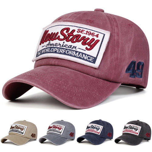 Embroidery Wash Baseball Caps Spring Autumn