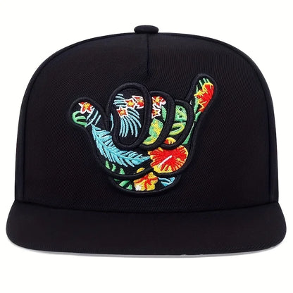 Unisex Fingers Embroidery Hip Hop Hats Spring Autumn Outdoor Adjustable Casual Baseball Caps Trucker Caps Sunscreen Hat