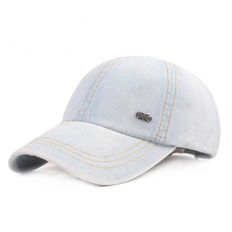 Vintage Washed Cotton Baseball Cap Men Women Denim Dad Hat