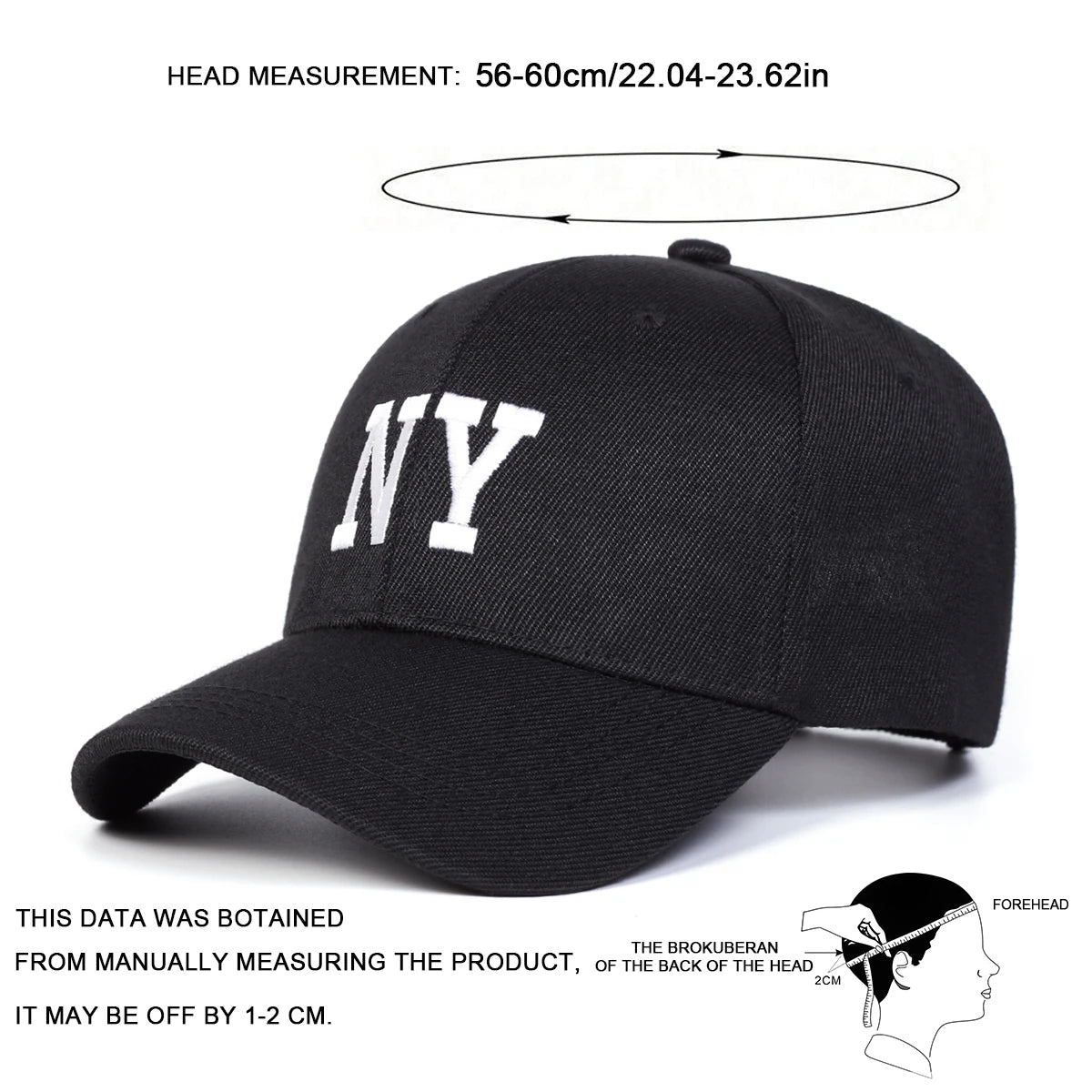 Unisex NY Embroidery Baseball Caps Spring Autumn Outdoor