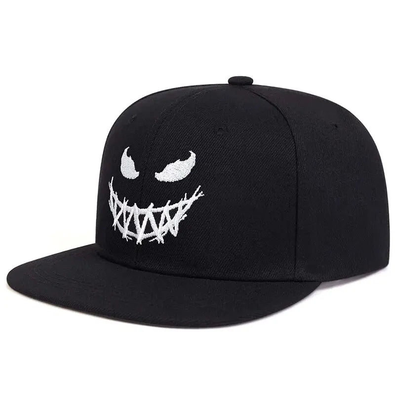 Unisex Personality Ghost Expression Embroidery Hip Hop Hats