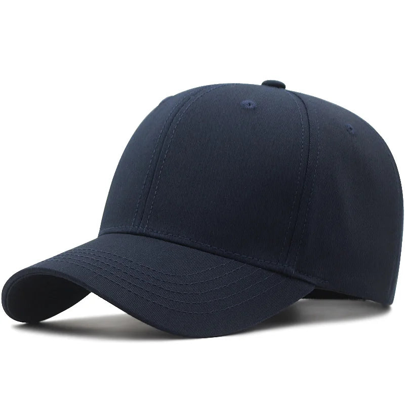 Adult Hard Cotton Big Size Baseball Hat Woman Solid Color Sun Cap Hiphop Man