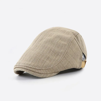 2025 Men Berets Cap British Style Autumn Summer Linen Hats