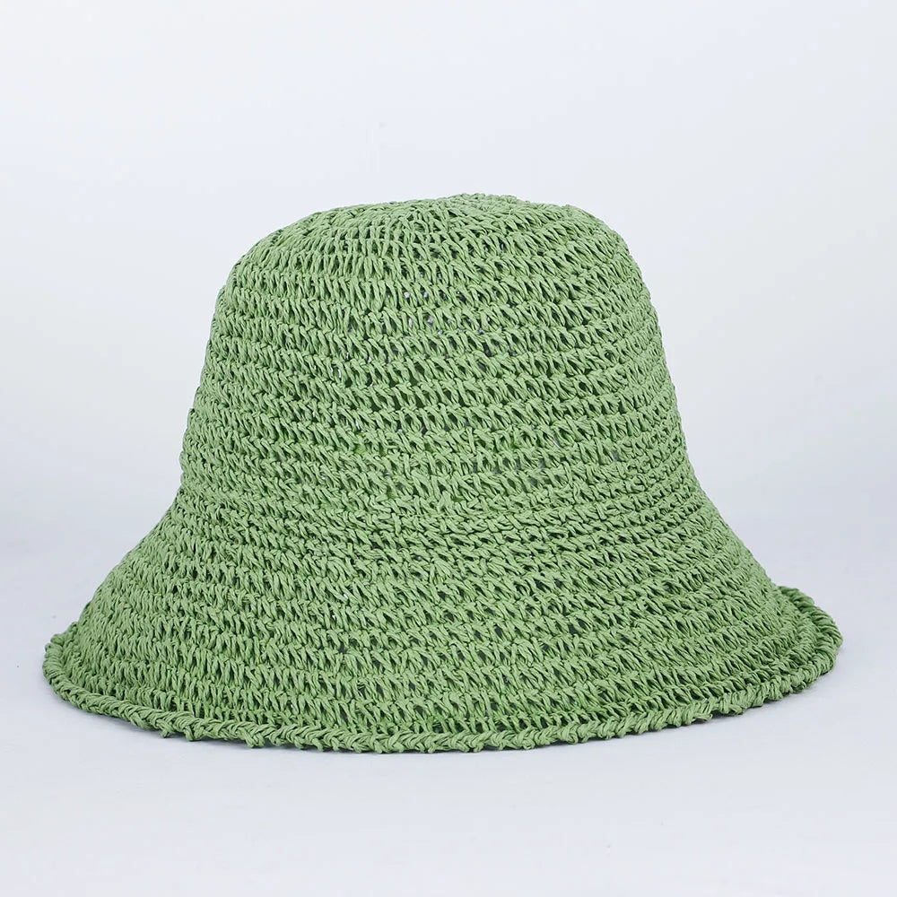 Women Straw Sun Hat Woven Bucket Hat Fishing Hat