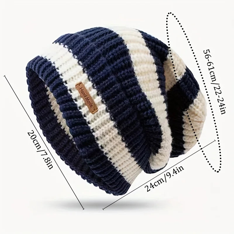 Korean Fashion Striped Knitted Hat Trend Lightweight Hat