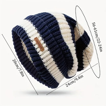 Korean Fashion Striped Knitted Hat Trend Lightweight Hat
