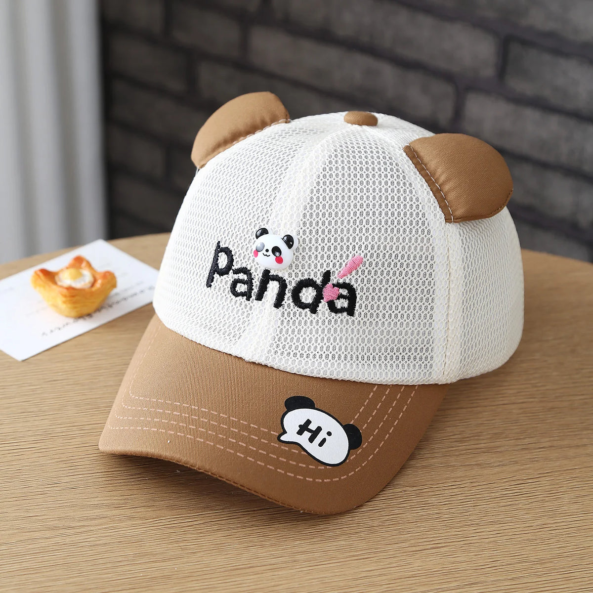 Baby Hat Soft and Cute With Embroidered Panda Design Breathable Baseball Cap With No Brim and Available Worldwide