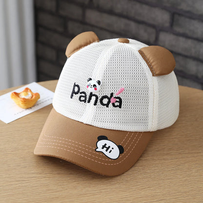 Baby Hat Soft and Cute With Embroidered Panda Design Breathable Baseball Cap With No Brim and Available Worldwide