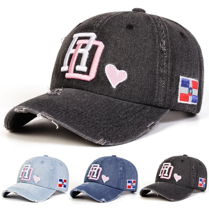 Unisex SD Letter Embroidery Hole Cowboy Baseball Caps