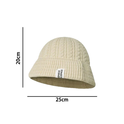 Fall/Winter Hat Girl Fisherman Hat Japanese Knitted Basin Hat Solid Color Korean