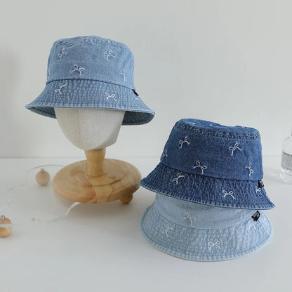 Spring Summer Baby Fisherman Hats Lovely Bow Pattern Kids Boys Girls