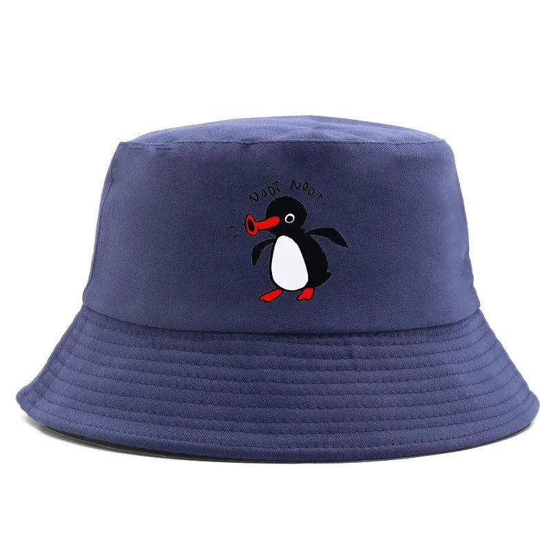 Summer Penguin Bucket Hat Reversible Bob Men Women Cotton