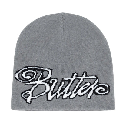 Y2k Letter Butter Knit Hats Skullies Beanies Autumn Winter Warm Hat