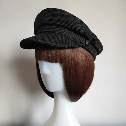 Summer Preppy Style Linen Navy Cap For Men Women Outdoor