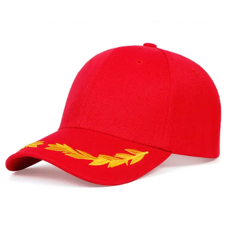 Unisex Wheat Ear Embroidery Baseball Caps Spring and Autumn