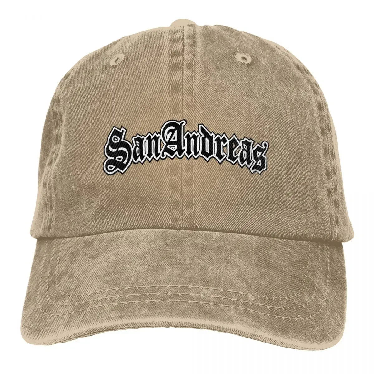 Classic San Andreas Logo Baseball Cap Unisex Style Distressed Denim Sun Cap Outdoor