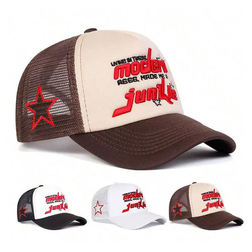 Unisex Modern Junkie Letter Embroidery Baseball Net Caps Spring and Summer