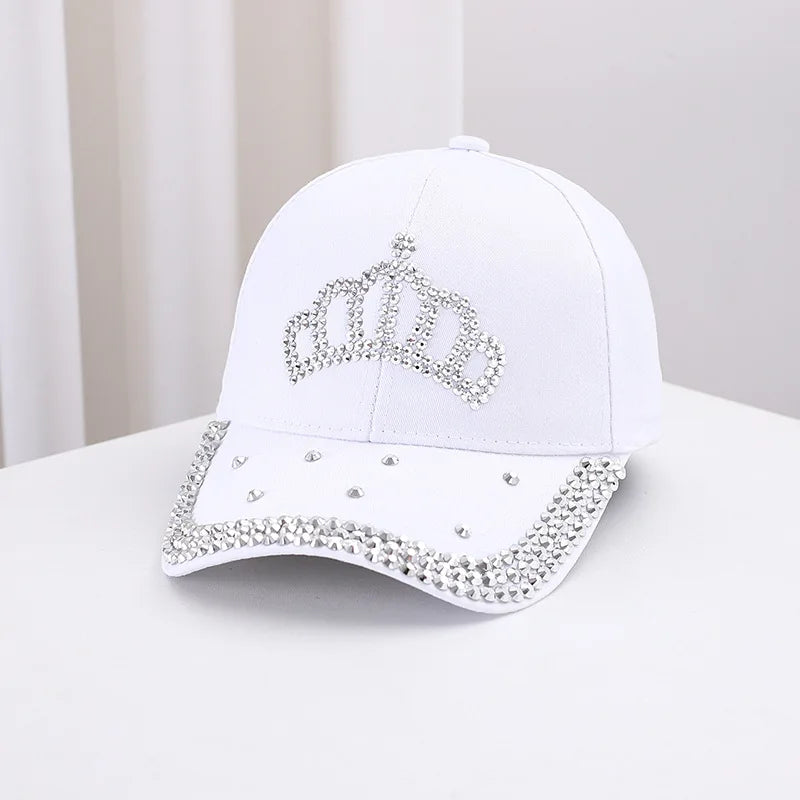 Men's and Women's Summer Fashion Casual Hot Diamond Crown Cap