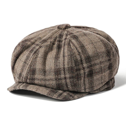 Men Women Retro Artist Painter Plaid Beret Hat