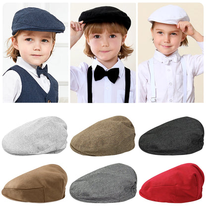 Baby Boys Herringbone Flat Hat Kids Vintage
