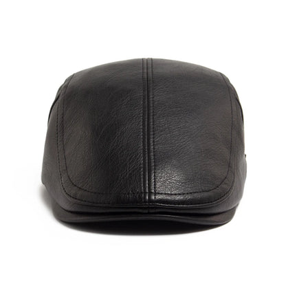 Fashion PU Leather Men Beret Autumn Winter Thicken