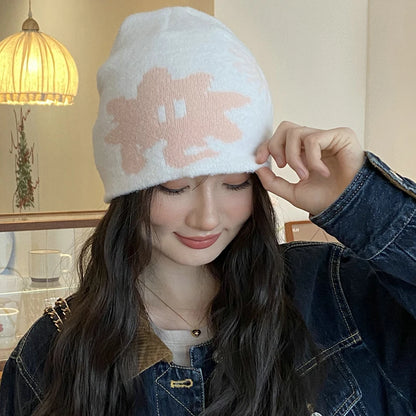 Women Hat Beanie Knitting Letter Graphic Winter