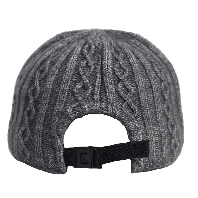 Autumn and Winter Knitted Wool Baseball Cap Korean Style Warm Solid Color Plain Duckbill Cap Versatile Fashionable