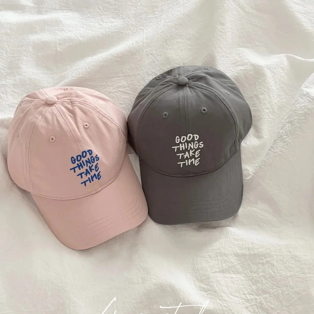 Spring Letter Embroidery Baseball Cap For Women All Season Versatile Soft Top Couple Sunshade Duckbill Cap