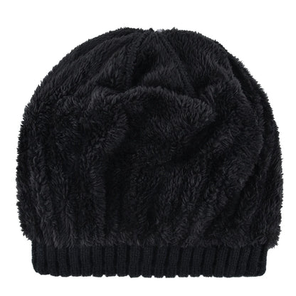 Winter Beanies Men Knitted Skull Pattern Solid Color Hat With Metal Skulls