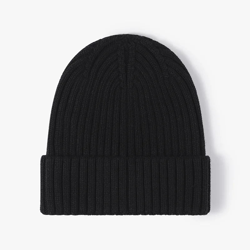 Men's Women Big Head Winter Brimless Head Wrapped Cotton Knit Cap