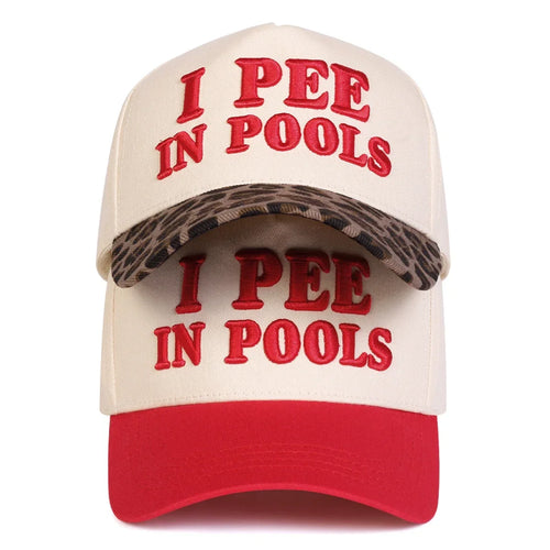 Unisex I Pee In Pools Letter Embroidery Baseball Caps Spring and Autumn