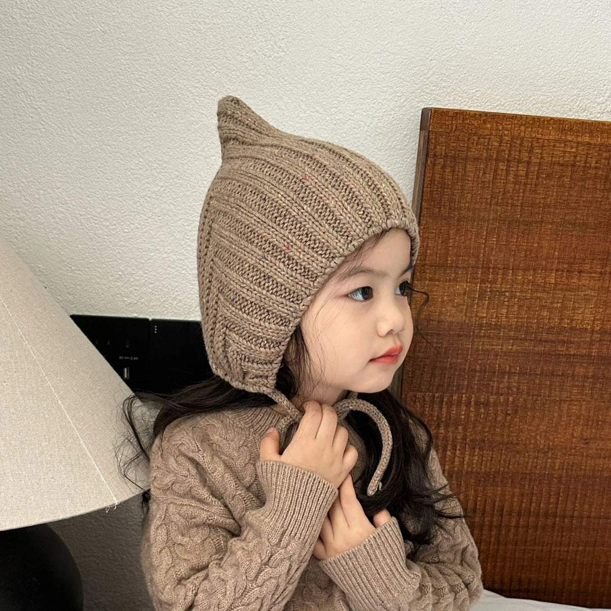 Fall Winter Baby Ear Protection Hat Children Crochet Bonnet