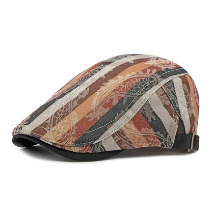 Spring Cotton Print Newsboy Caps Flat Peaked Cap Men And Women