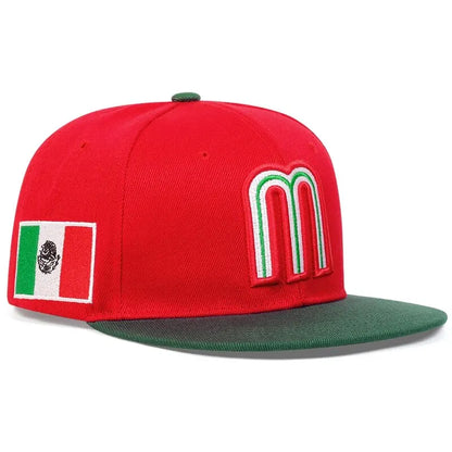 Unisex M Letter Side Brazilian Flag Embroidery Hip-hop Hats Spring Autumn Outdoor Snapback Caps