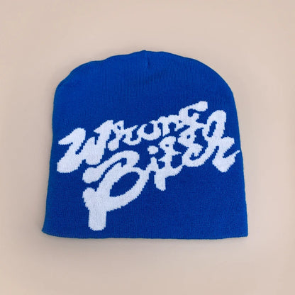 American Color Block Letter Knitted Hats